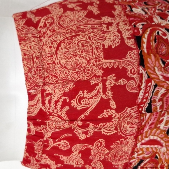 Coldwater Creek Red Multicolor Paisley Boho Bohemian Hippie Tiered Maxi Skirt SP - Picture 7 of 10